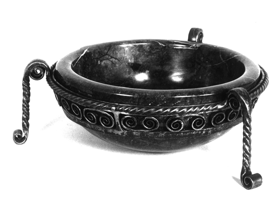 Wrought Iron Base with Marble Bowl  1919