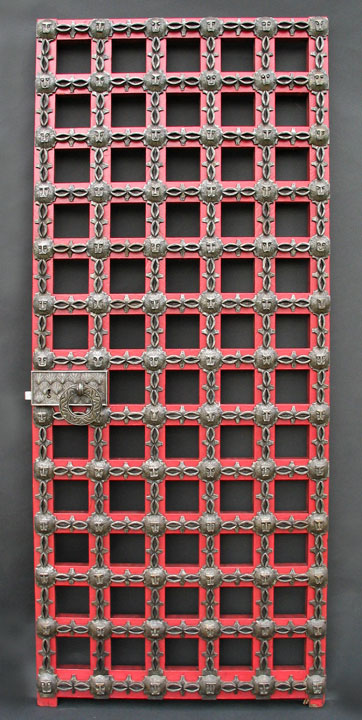 Wrought Iron and Wood Lattice Door 1920's