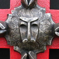 Wrought Iron and Wood Lattice Door Detail  1920's